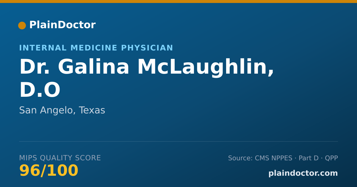 Shareable card for Galina McLaughlin, D.O - Internal Medicine Physician, San Angelo, TX