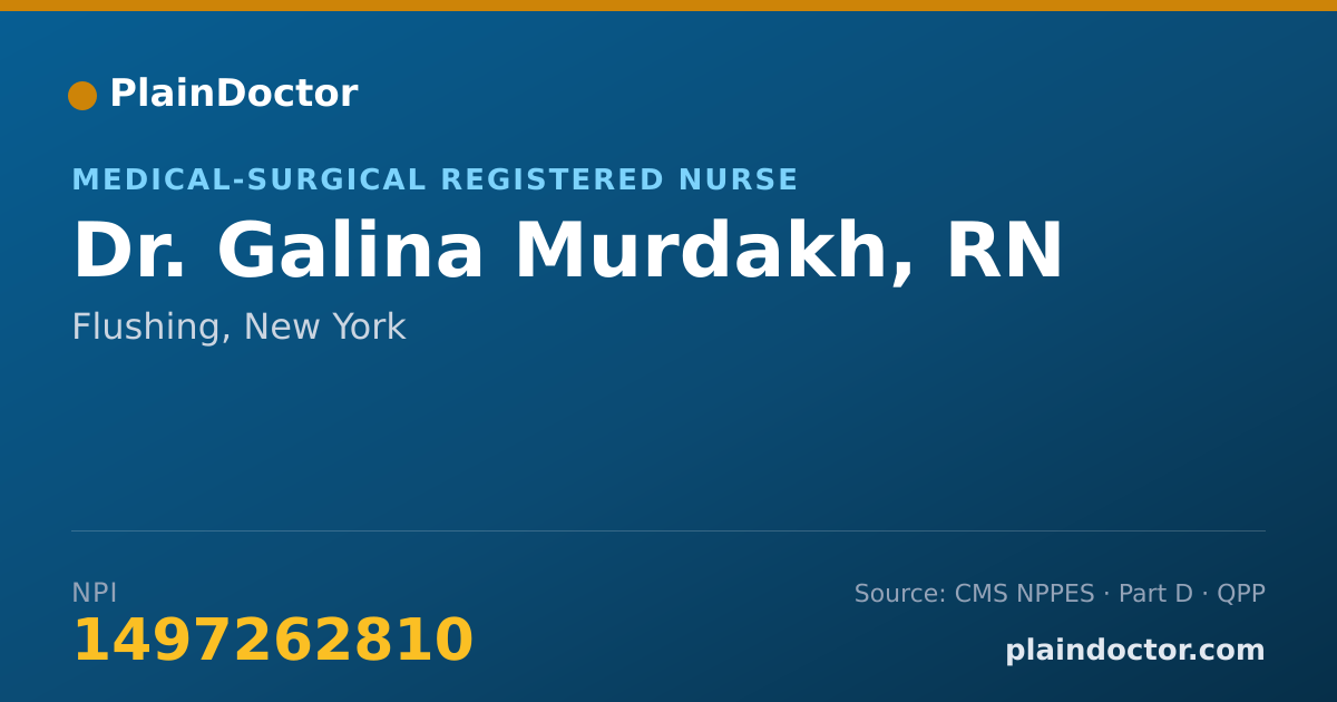 Shareable card for Galina Murdakh, RN - Medical-Surgical Registered Nurse, Flushing, NY
