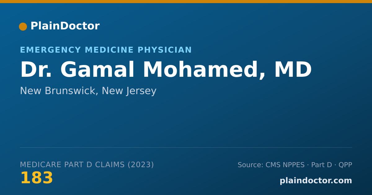 Shareable card for Gamal Mohamed, MD - Emergency Medicine Physician, New Brunswick, NJ