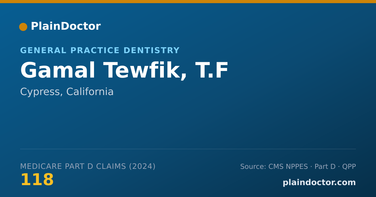 Shareable card for Gamal Tewfik, T.F - Dentist, Cypress, CA