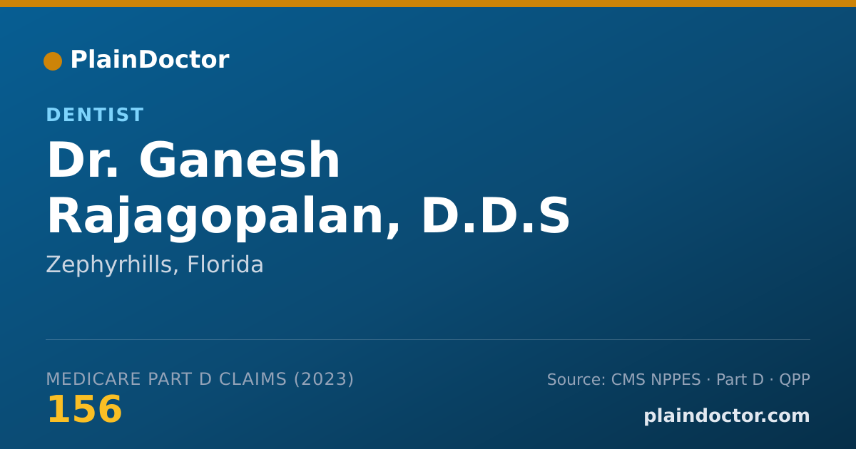 Shareable card for Ganesh Rajagopalan, D.D.S - Dentist, Zephyrhills, FL