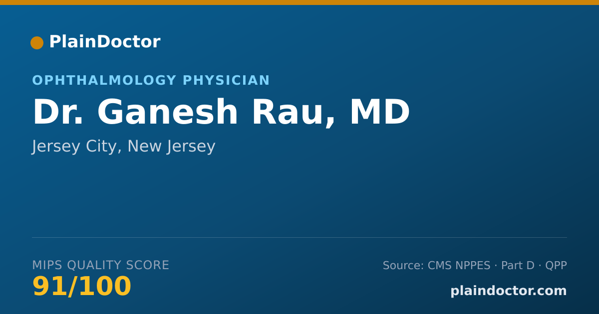 Shareable card for Ganesh Rau, MD - Ophthalmology Physician, Jersey City, NJ
