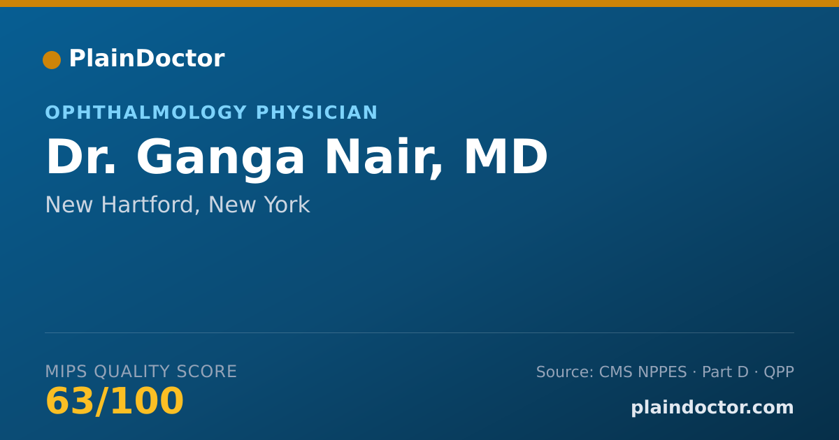 Shareable card for Ganga Nair, MD - Ophthalmology Physician, New Hartford, NY