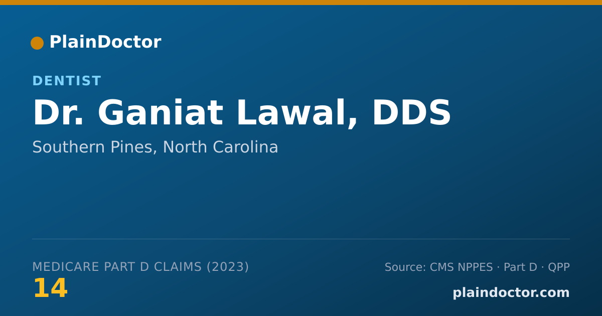 Shareable card for Ganiat Lawal, DDS - Dentist, Southern Pines, NC
