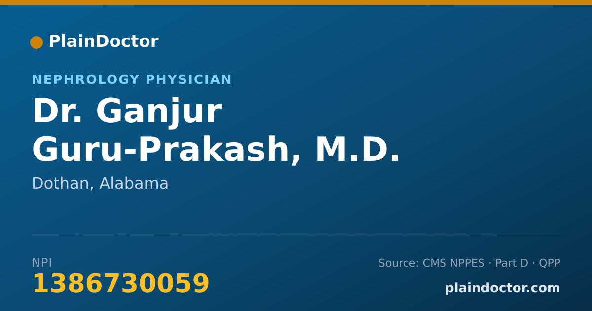 Shareable card for Ganjur Guru-Prakash, M.D. - Nephrology Physician, Dothan, AL