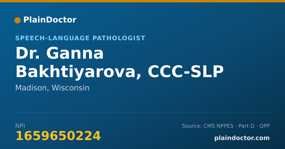 Shareable card for Ganna Bakhtiyarova, CCC-SLP - Speech-Language Pathologist, Madison, WI