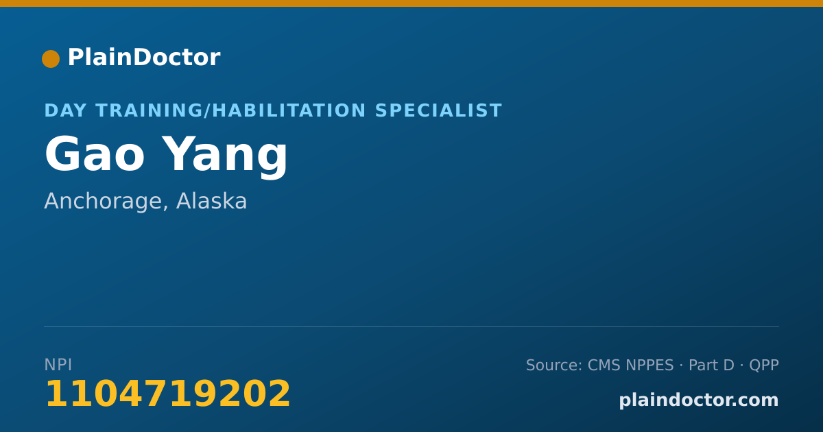 Shareable card for Gao Yang - Day Training/Habilitation Specialist, Anchorage, AK