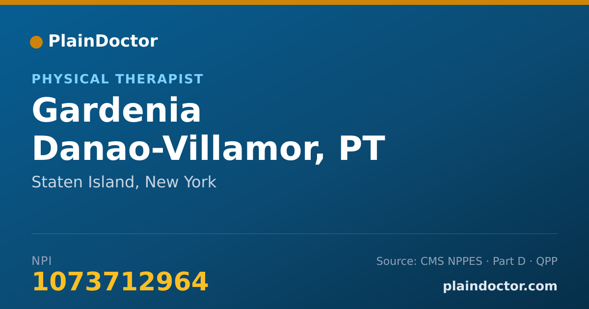 Shareable card for Gardenia Danao-Villamor, PT - Physical Therapist, Staten Island, NY