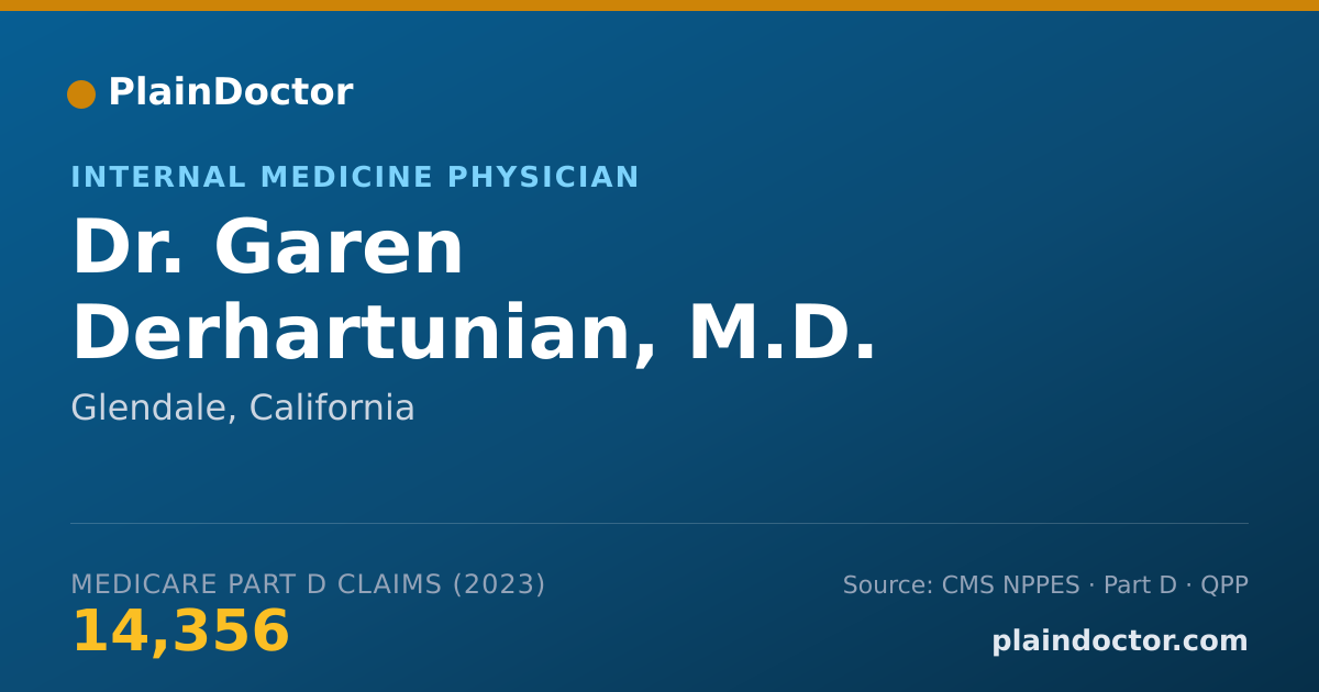 Shareable card for Garen Derhartunian, M.D. - Internal Medicine Physician, Glendale, CA