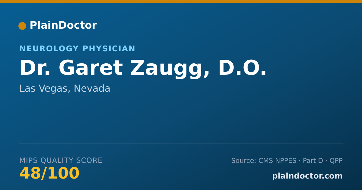 Shareable card for Garet Zaugg, D.O. - Neurology Physician, Las Vegas, NV