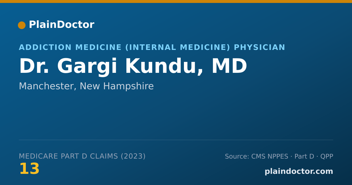 Shareable card for Gargi Kundu, MD - Addiction Medicine (Internal Medicine) Physician, Manchester, NH