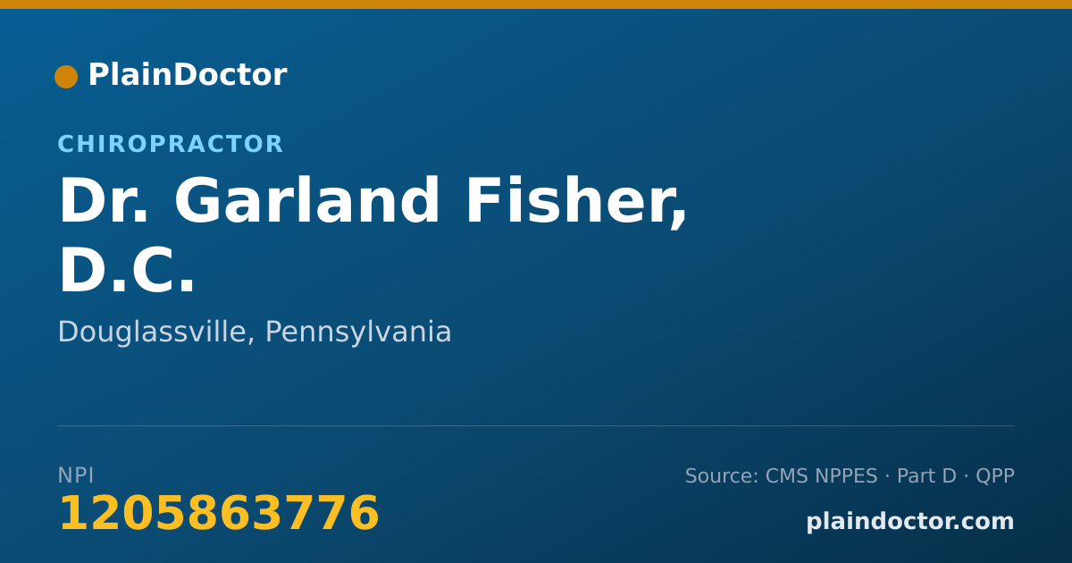 Shareable card for Garland Fisher, D.C. - Chiropractor, Douglassville, PA