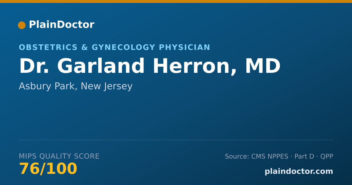 Shareable card for Garland Herron, MD - Obstetrics & Gynecology Physician, Asbury Park, NJ