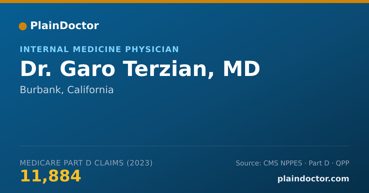 Shareable card for Garo Terzian, MD - Internal Medicine Physician, Burbank, CA