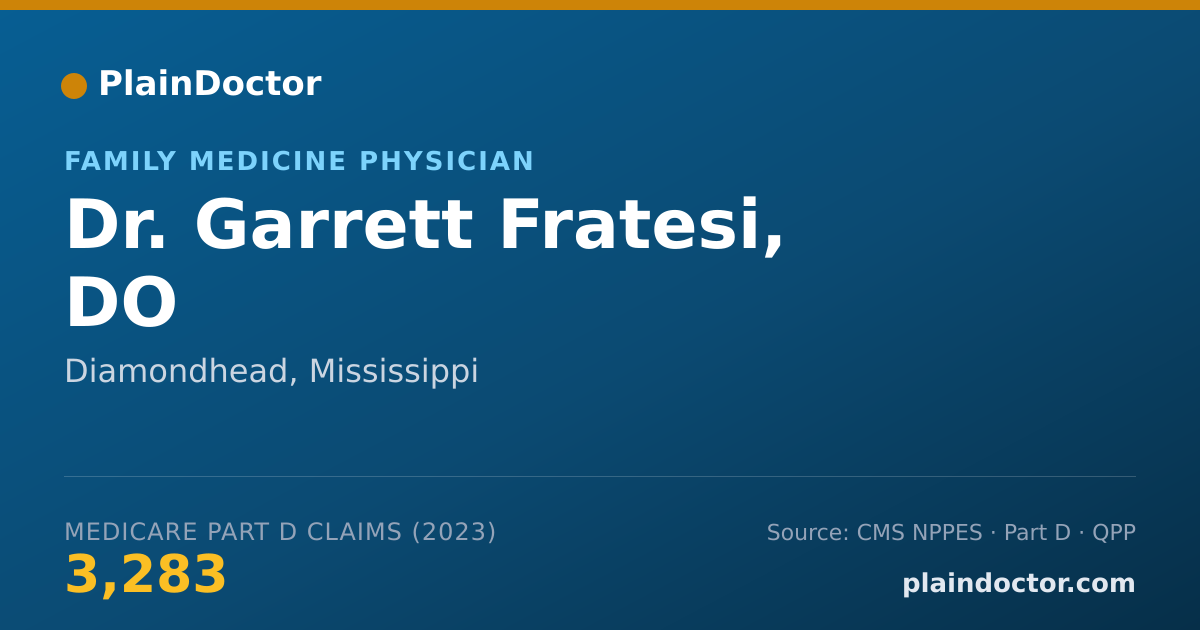 Shareable card for Garrett Fratesi, DO - Family Medicine Physician, Diamondhead, MS