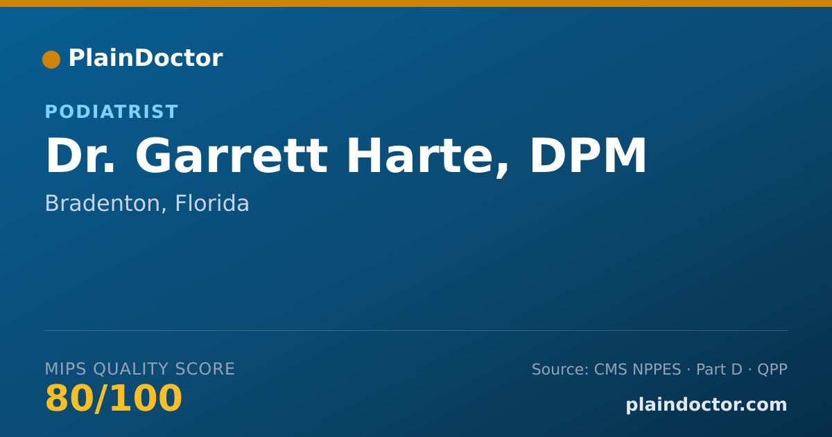 Shareable card for Garrett Harte, DPM - Podiatrist, Bradenton, FL