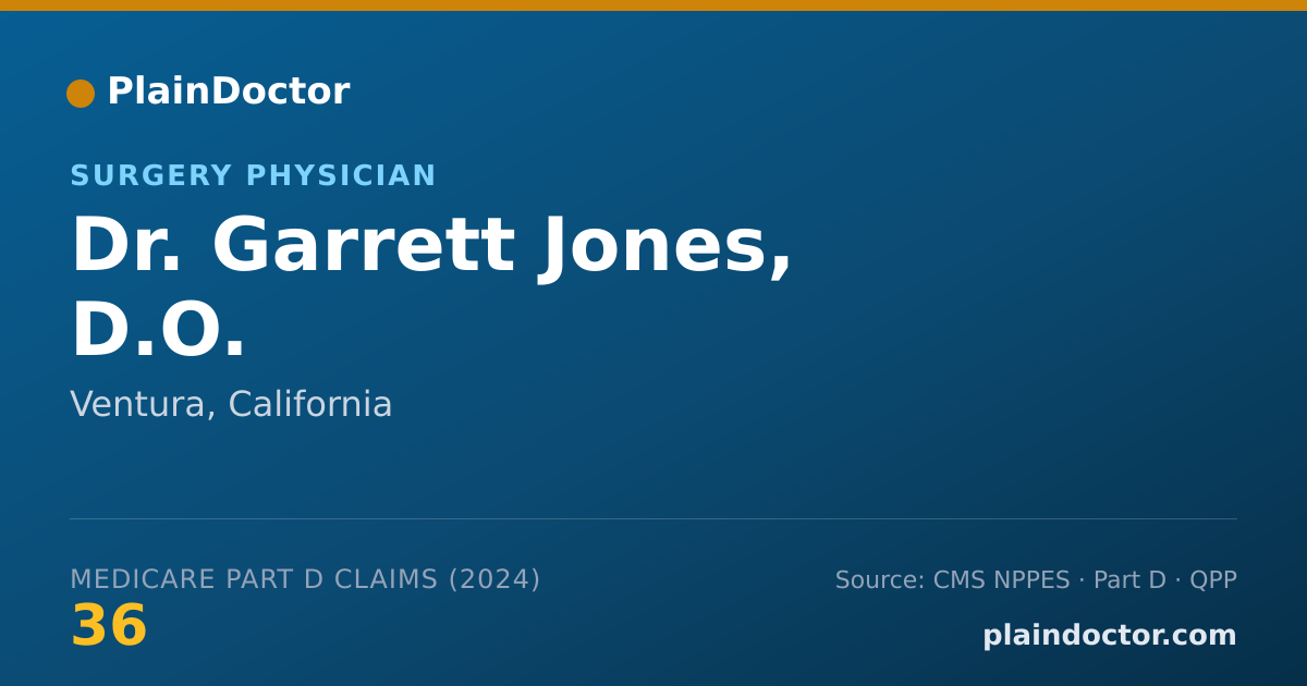 Shareable card for Garrett Jones, D.O. - Surgery Physician, Ventura, CA
