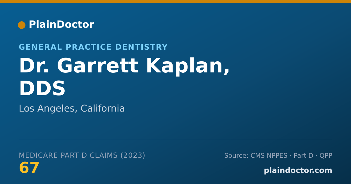 Shareable card for Garrett Kaplan, DDS - General Practice Dentistry, Los Angeles, CA