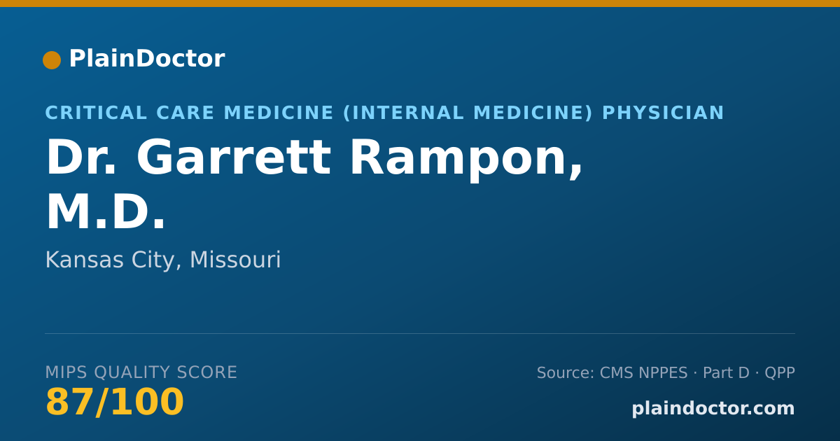 Shareable card for Garrett Rampon, M.D. - Critical Care Medicine (Internal Medicine) Physician, Kansas City, MO