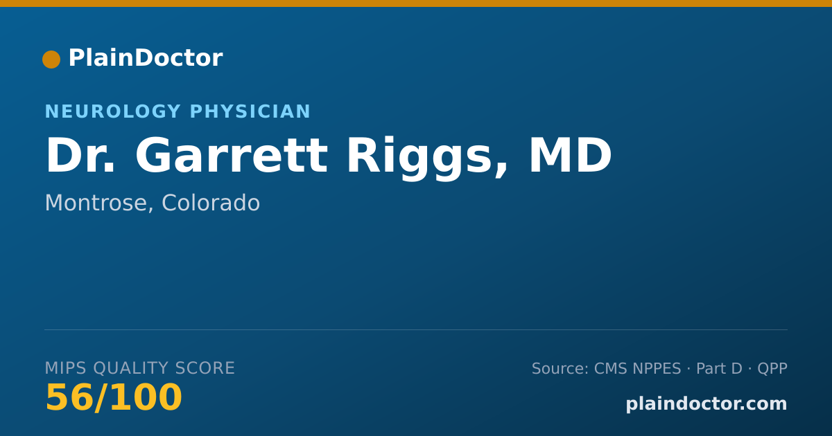 Shareable card for Garrett Riggs, MD - Neurology Physician, Montrose, CO