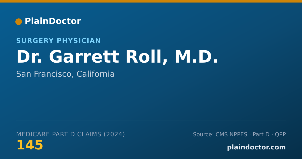 Shareable card for Garrett Roll, M.D. - Surgery Physician, San Francisco, CA