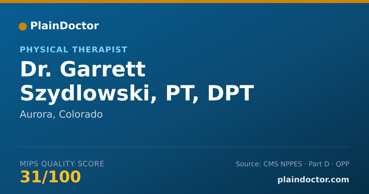Shareable card for Garrett Szydlowski, PT, DPT - Physical Therapist, Aurora, CO