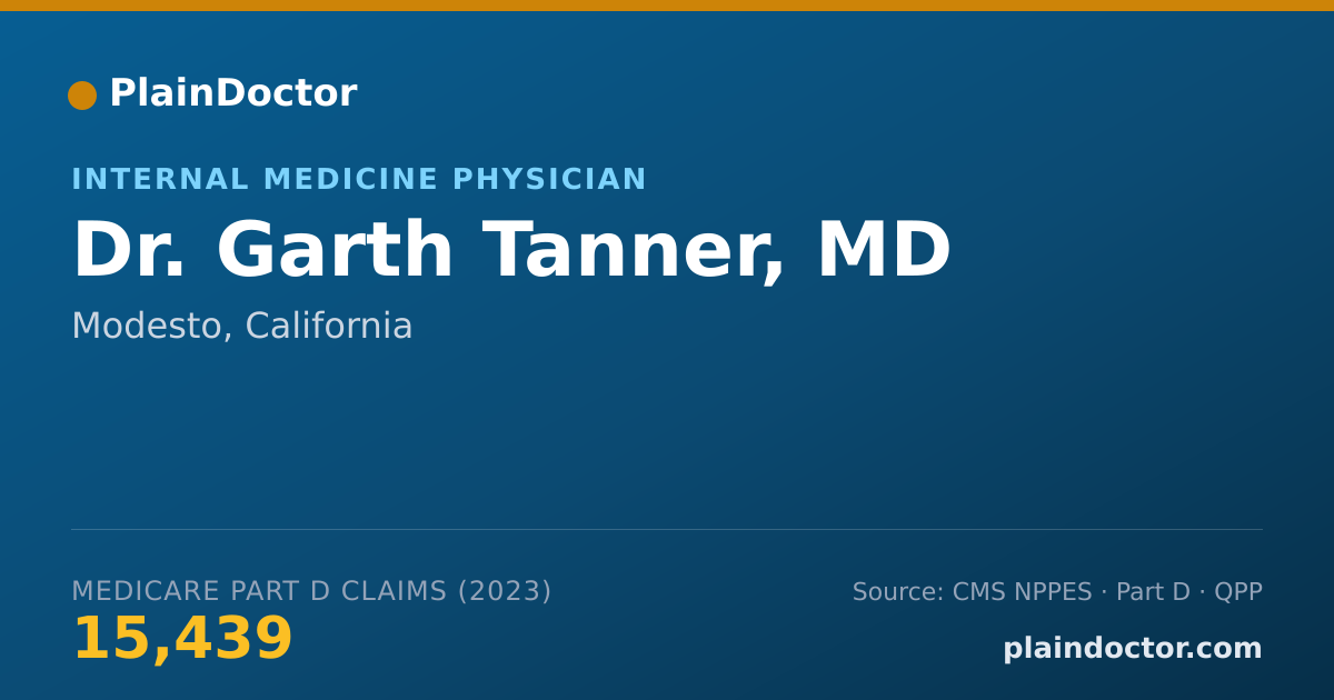 Shareable card for Garth Tanner, MD - Internal Medicine Physician, Modesto, CA