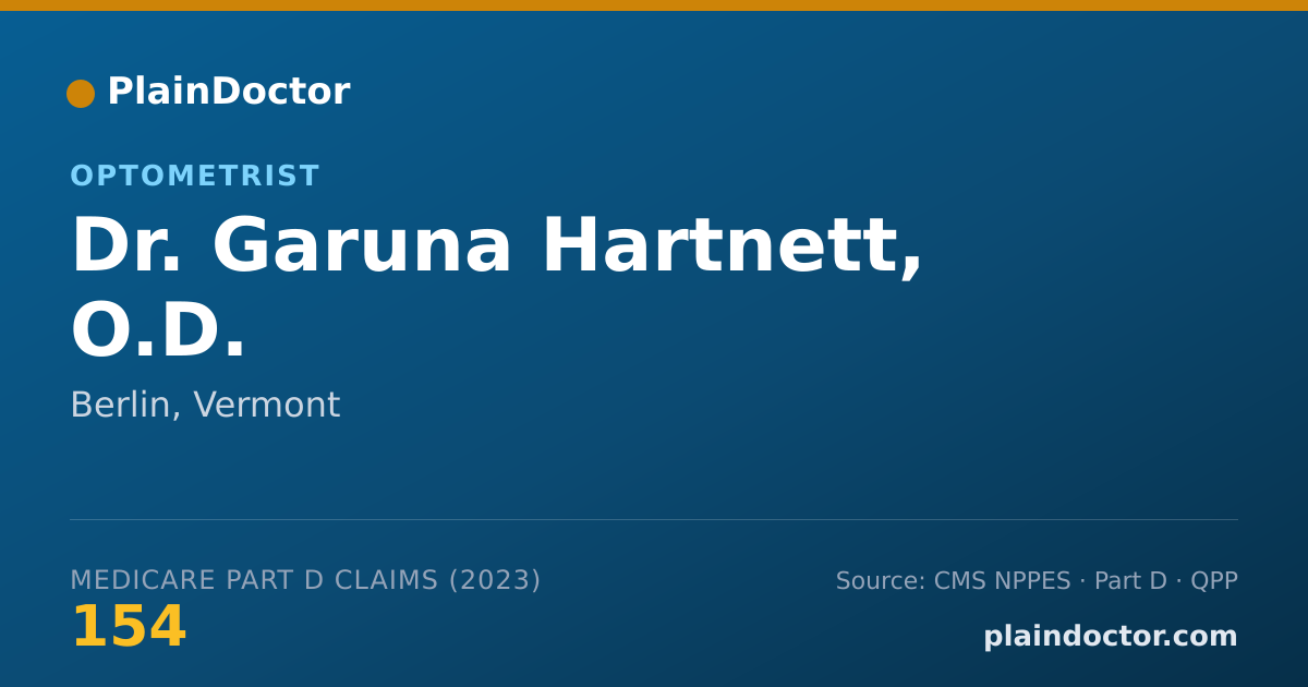 Shareable card for Garuna Hartnett, O.D. - Optometrist, Berlin, VT