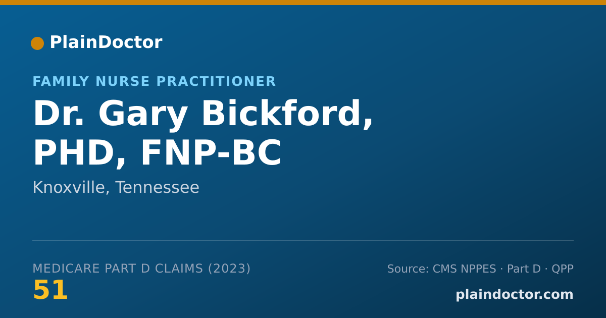 Shareable card for Gary Bickford, PHD, FNP-BC - Family Nurse Practitioner, Knoxville, TN