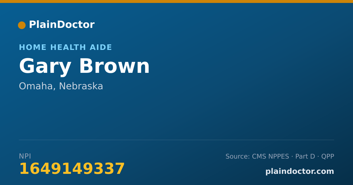 Shareable card for Gary Brown - Home Health Aide, Omaha, NE