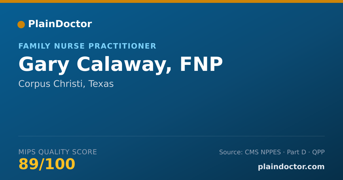 Shareable card for Gary Calaway, FNP - Family Nurse Practitioner, Corpus Christi, TX