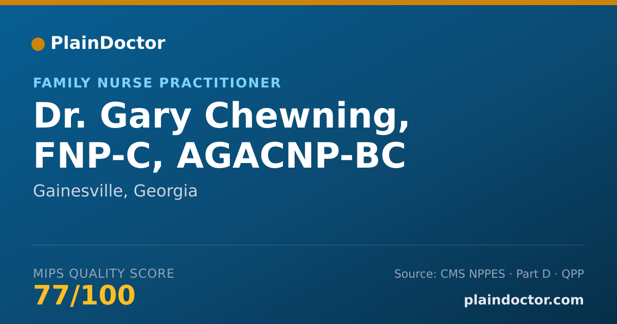 Shareable card for Gary Chewning, FNP-C, AGACNP-BC - Family Nurse Practitioner, Gainesville, GA