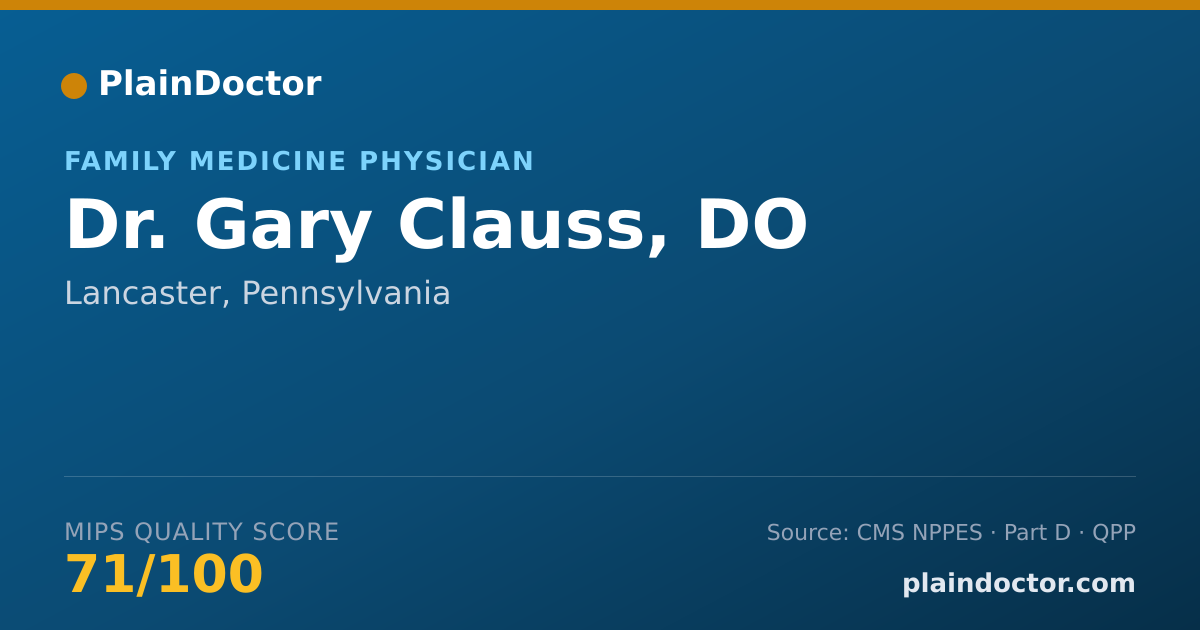 Shareable card for Gary Clauss, DO - Family Medicine Physician, Lancaster, PA