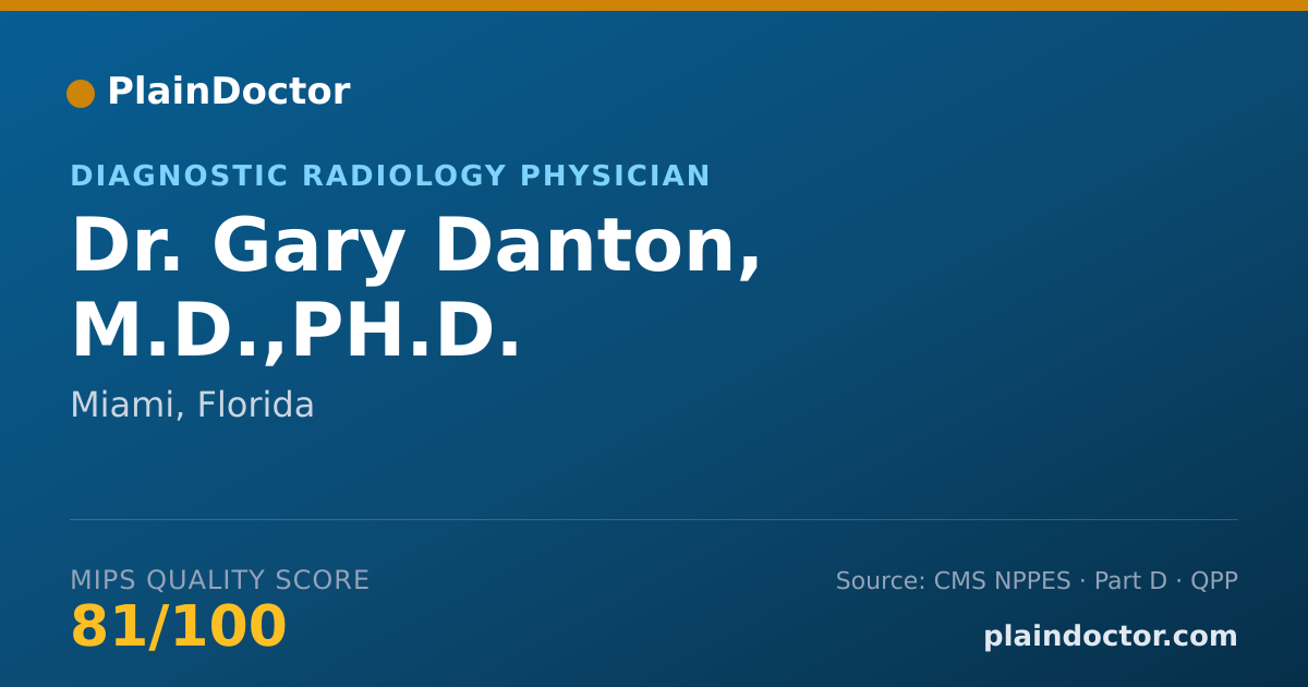 Shareable card for Gary Danton, M.D.,PH.D. - Diagnostic Radiology Physician, Miami, FL