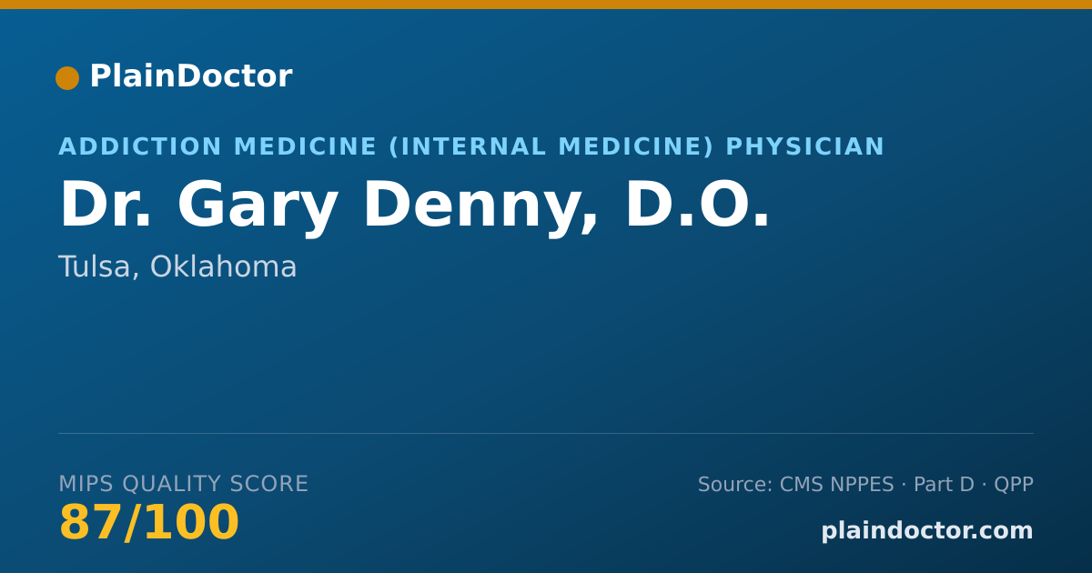 Shareable card for Gary Denny, D.O. - Addiction Medicine (Internal Medicine) Physician, Tulsa, OK