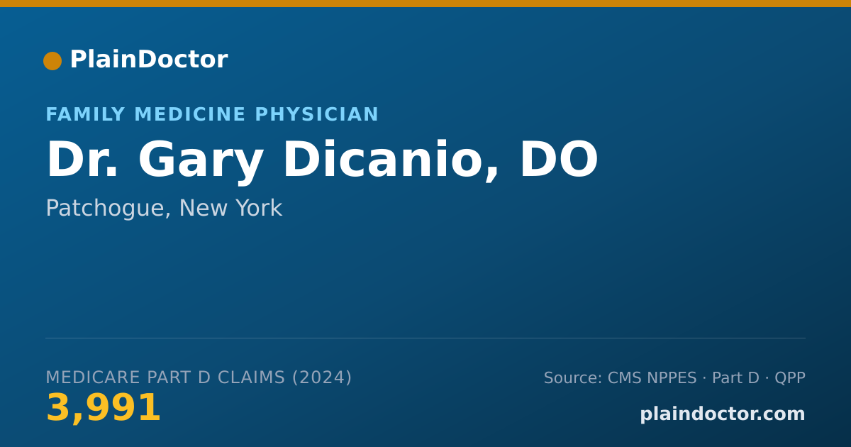 Shareable card for Gary Dicanio, DO - Family Medicine Physician, Patchogue, NY