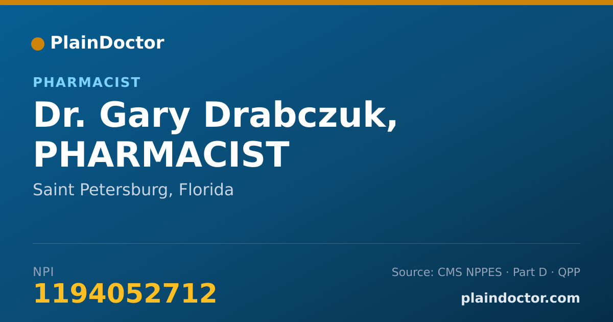 Shareable card for Gary Drabczuk, PHARMACIST - Pharmacist, Saint Petersburg, FL