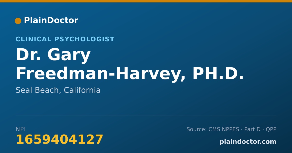 Shareable card for Gary Freedman-Harvey, PH.D. - Clinical Psychologist, Seal Beach, CA