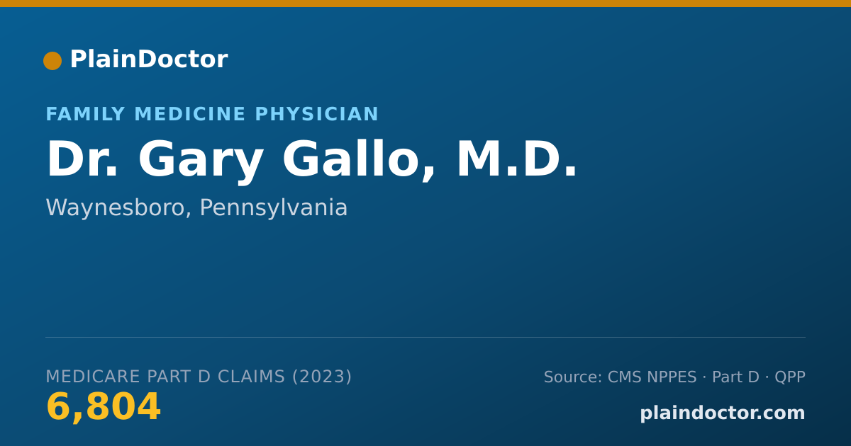 Shareable card for Gary Gallo, M.D. - Family Medicine Physician, Waynesboro, PA