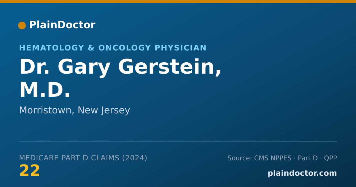 Shareable card for Gary Gerstein, M.D. - Hematology & Oncology Physician, Morristown, NJ