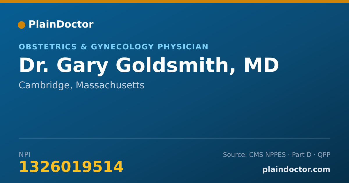 Shareable card for Gary Goldsmith, MD - Obstetrics & Gynecology Physician, Cambridge, MA