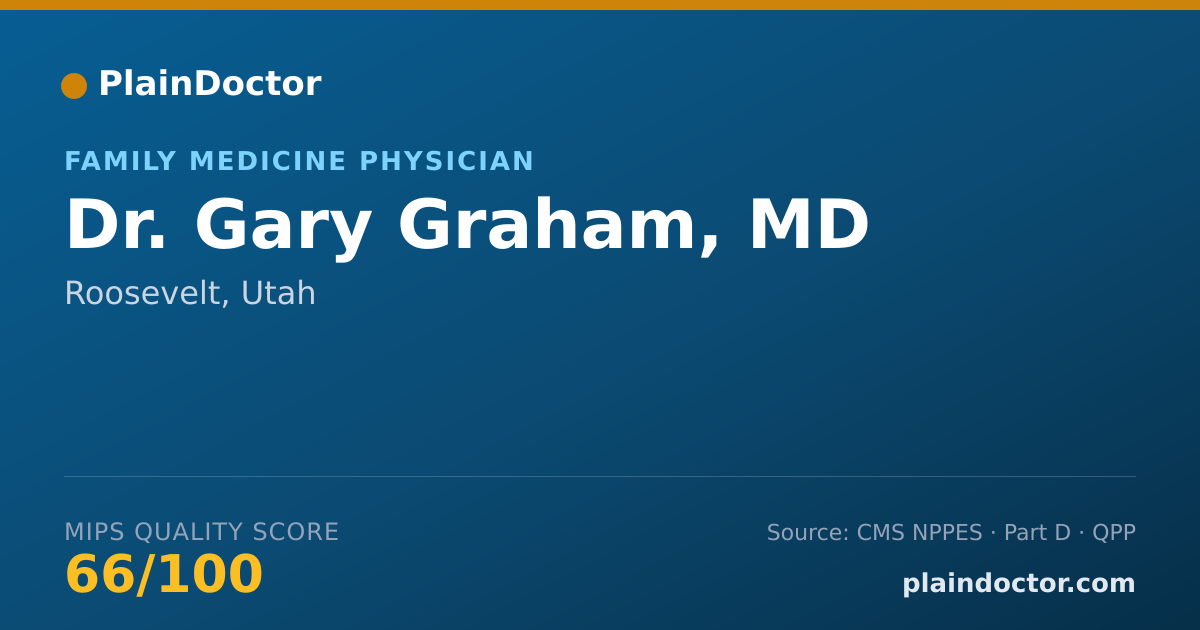 Shareable card for Gary Graham, MD - Family Medicine Physician, Roosevelt, UT