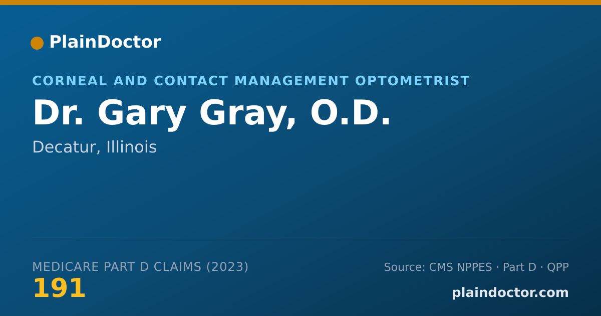 Shareable card for Gary Gray, O.D. - Corneal and Contact Management Optometrist, Decatur, IL