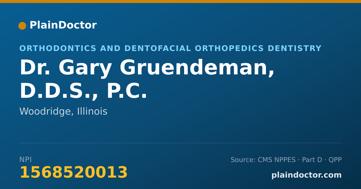 Shareable card for Gary Gruendeman, D.D.S., P.C. - Orthodontics and Dentofacial Orthopedics Dentistry, Woodridge, IL
