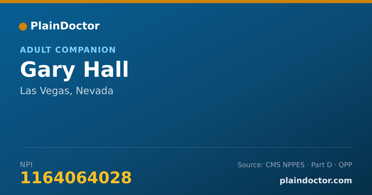 Shareable card for Gary Hall - Adult Companion, Las Vegas, NV