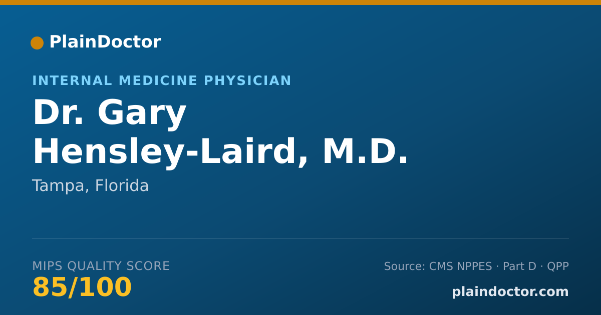 Shareable card for Gary Hensley-Laird, M.D. - Internal Medicine Physician, Tampa, FL