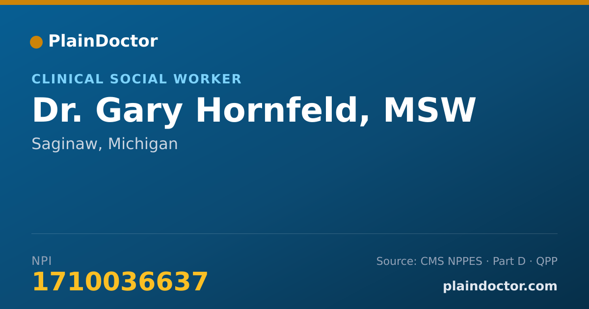 Shareable card for Gary Hornfeld, MSW - Clinical Social Worker, Saginaw, MI