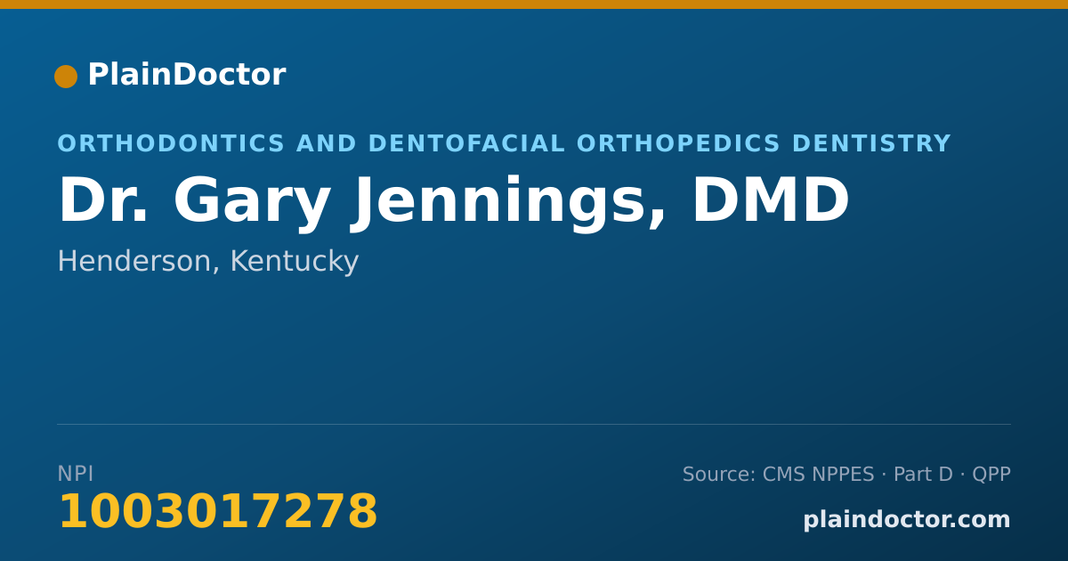 Shareable card for Gary Jennings, DMD - Orthodontics and Dentofacial Orthopedics Dentistry, Henderson, KY