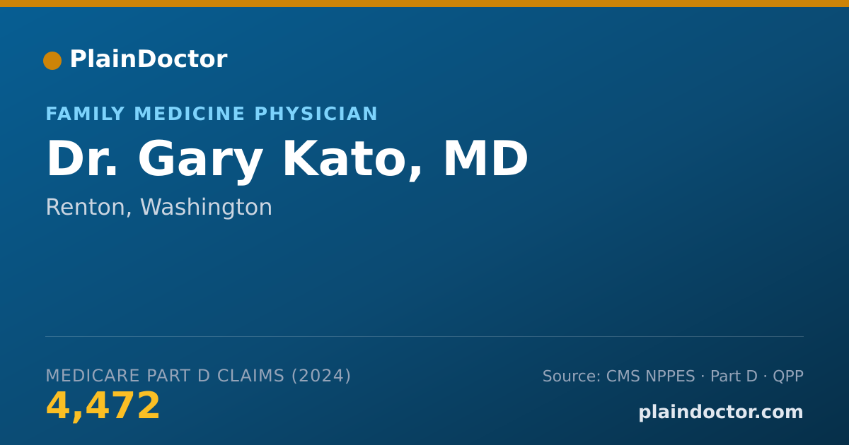 Shareable card for Gary Kato, MD - Family Medicine Physician, Renton, WA