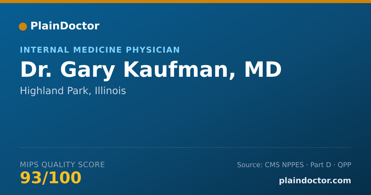 Shareable card for Gary Kaufman, MD - Internal Medicine Physician, Highland Park, IL